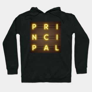 Principal Neon Sign Boxed Typography Hoodie